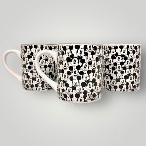 DISNEY MICKEY MOUSE FACES 14oz COFFEE MUG SET OF 3